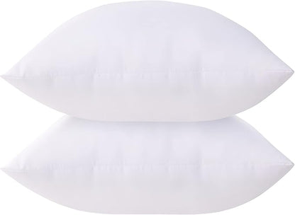 Acanva Throw Pillow Inserts for Bed Couch Sofa Chair Indoor Decorative, Square Sham Stuffer Cushion with Premium Polyester Microfiber, 28x28 Inch(2 Count), White