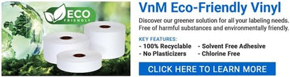 Eco-Friendly VNMWT-3508 2" Vinyl Tape - VnM4-150' Roll 1" Core - White