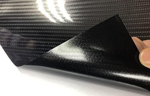 RockRose 7D Super Glossy Black Carbon Fiber Vinyl Wrap - Anti-Wrinkle, Air Release Automotive Wrap - DIY Decals Self Adhesive Car Sticker for InteriorExterior - Size 2FT x 5FT