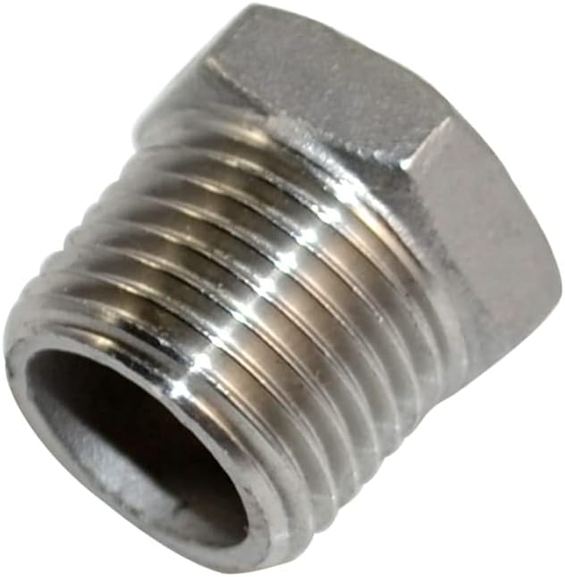 1/2" Male x 3/8" Female Thread Reducer Bushing Pipe Fitting, Adapter, Stainless steel SS 304 NPT (1/2" Male x 3/8" Female)