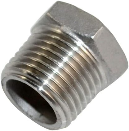 1/2" Male x 3/8" Female Thread Reducer Bushing Pipe Fitting, Adapter, Stainless steel SS 304 NPT (1/2" Male x 3/8" Female)