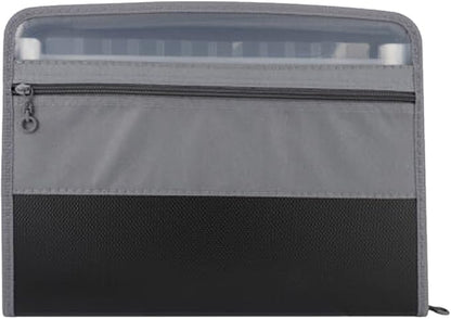 Magik 1-2 13-Pocket Accordion Document Organizer Expanding File Folder Sticky Label (1 Pack, Black)