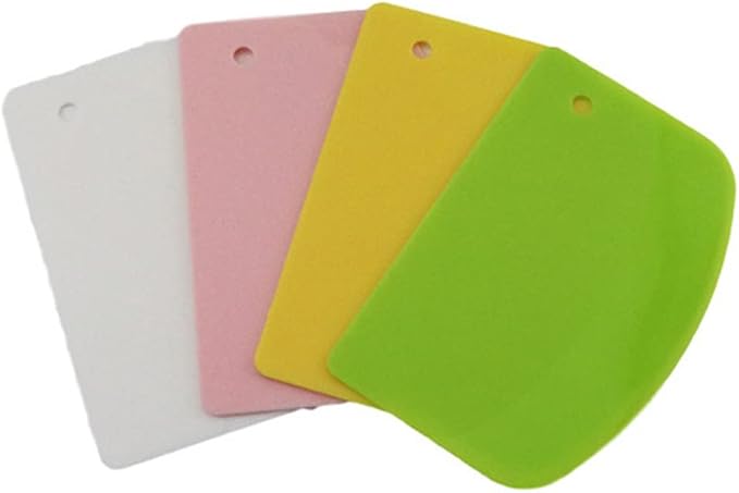 Safe Plastic Dough Cutter Bowl Scraper Plastic Pastry Scrapers Cake Heat- Resistance Dish Scrapers Kitchen Pizza Dough Scraper Plastic, Green