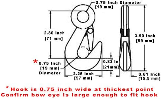 CustomTieDowns 1.5 Inch Strap, Forged Snap Hook On One End, 1 Inch Loop Opening On The Opposite End for Attachment to Winch, Total Strap Length 16 Ft, Polyester Tie-Down Webbing.
