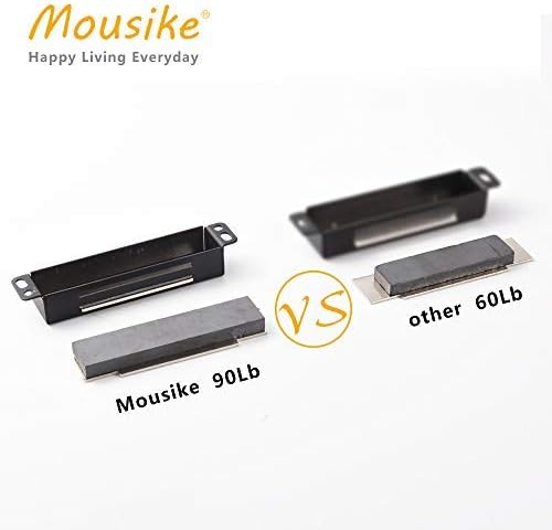 Mousike Magnetic Door Catch Heavy Duty 90lb Door Magnets with Strong Magnetic for Kitchen Cupboard Wardrobe Closet Cabinet Door Drawer Latch (Black 4Pack)
