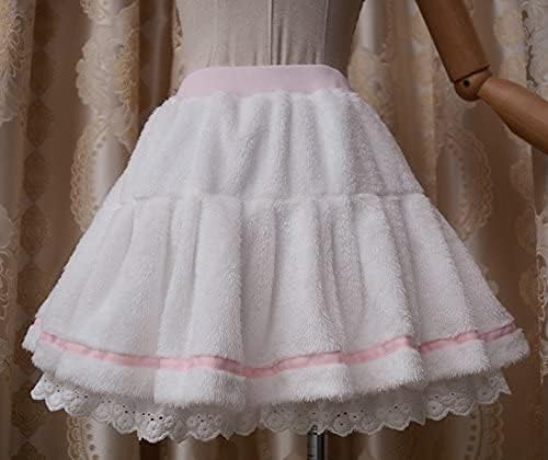 Lolitimes White Sweet Girls Womens Plush Skirt Pantskirt .