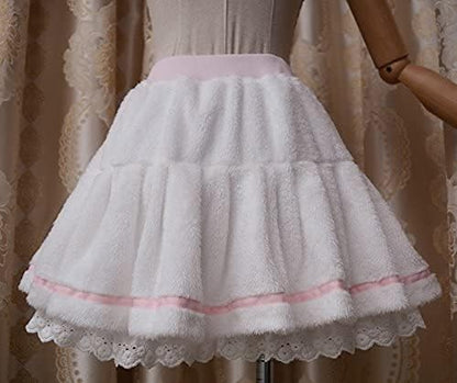 Lolitimes White Sweet Girls Womens Plush Skirt Pantskirt .