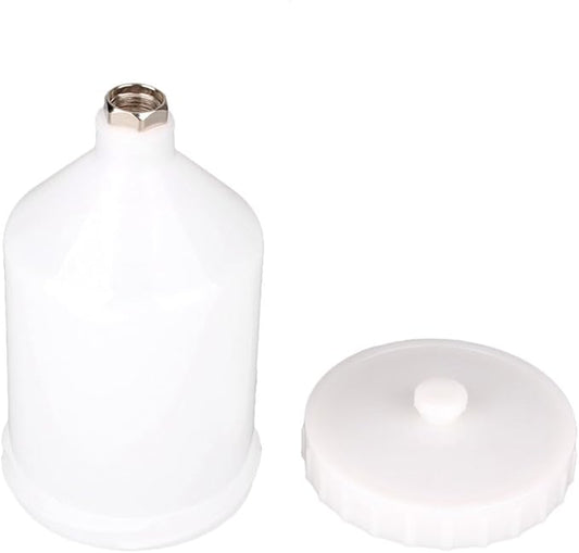 Mallofusa 600ml Spray Paint Gun Cup Air Gravity Feed Paint Spray Auto Car Pot Threaded Connector Capacity for Spray Gun White