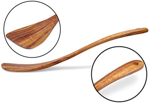 Wooden Spatula Wooden Turner Acacia Wood,Long Handle Flat Frying Spatula Handmade for Kitchen Cookware (Frying Spatula)
