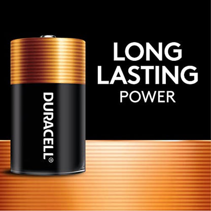 Duracell Coppertop D Batteries, 4 Count (Pack of 1), D Battery with Long-lasting Power, All-Purpose Alkaline D Battery for Household and Office Devices