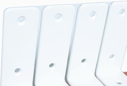 4 Pack - L 5" x H 4" x W1.5, 5mm Thick White L Shelf Bracket, Iron Shelf Brackets, Metal Shelf Brackets, Floating Shelf, Shelf Supports with Screws