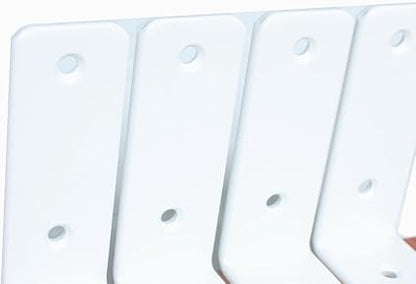 4 Pack - L 5" x H 4" x W1.5, 5mm Thick White L Shelf Bracket, Iron Shelf Brackets, Metal Shelf Brackets, Floating Shelf, Shelf Supports with Screws