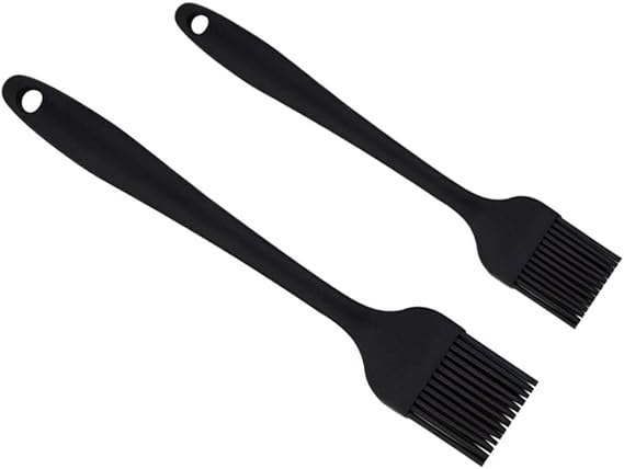 Unomor 2pcs Silicone Oil Brush Bbq Oil Brush Pan Oil Brush Bbq Meat Brush Bbq Basting Brush Baking Oil Brush Cooking Brush for Oil Baking Supplies Kitchen Silicone Brush Black