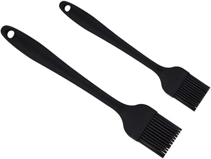 Unomor 2pcs Silicone Oil Brush Bbq Oil Brush Pan Oil Brush Bbq Meat Brush Bbq Basting Brush Baking Oil Brush Cooking Brush for Oil Baking Supplies Kitchen Silicone Brush Black