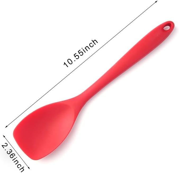 Silicone Spatulas for Cooking Non-Stick Pizza Shovel Beef Meat Egg Scraper Heat-Resistant Turners Tools Cookware for Egg, Pancake, Steak (Black)