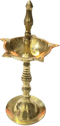 Brass Diya, Deepak, Pooja Diya, Puja Item, Religious, Brass Oil Lamp, for Pooja Indian Traditional Festival Diwali Decoration, Diya Lighting Accessories, Gift Items, Pooja Kit Lanterns, Lamps