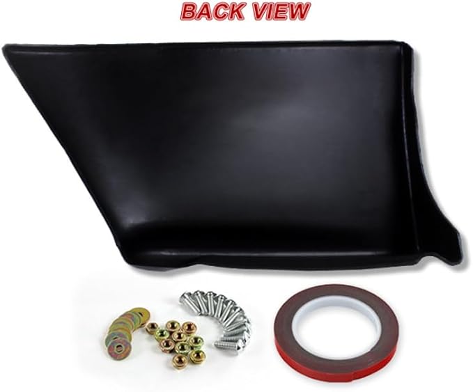 Rear Bumper Lip Aprons fit for Compatible with 2008-2015 Lancer Evolution 10 X, Black Rear Bumper Lip Aprons Polyurethane, EVO-Style Black Rear Bumper Mud Guards