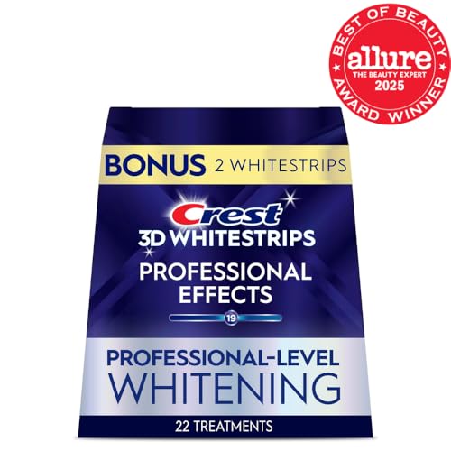 Crest 3D Whitestrips Professional Effects Teeth Whitening Kit, 22 Treatments (20 + 2 Bonus), Each with 1 Upper/1Lower, 44 Strips Crest 3DWhite Teeth Whitening Strips .( Box Damage )