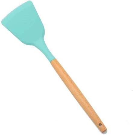 1Pcs Black Silicone Wood Turner Soup Spoon Spatula Brush Scraper Pasta Server Egg Beater Kitchen Cooking Tools Kitchenware