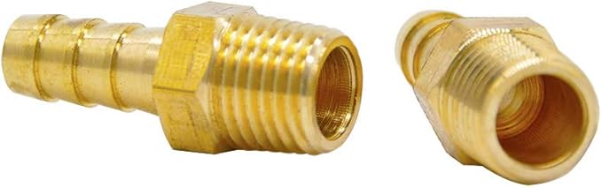 YOUHO Air Hose Fittings Brass Hose Fitting, Adapter, 14" Barb x 14" NPT Male Pipe(5 PCS)