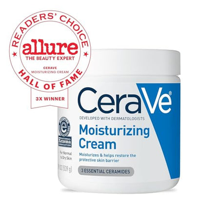 CeraVe Moisturizing Cream 19oz, Body and Face Moisturizer for Dry Skin, Body Cream with Hyaluronic Acid and Ceramides, Daily Moisturizer, Oil-Free, Fragrance Free, Non-Comedogenic, 19 Ounce ( $1.12 / oz )
