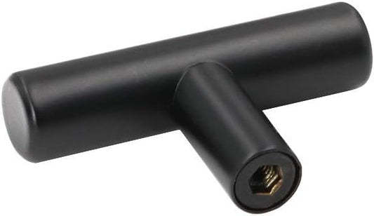 goldenwarm 5Pack Black Cabinet Door Knobs T Bar Pull Knobs Drawer Handles Cupboard Hardware - LS201BK Modern Bedroom Furniture Bar Handles Single Hole Black Hardware