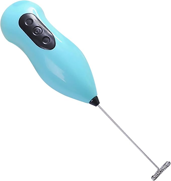 Egg beater Whisk Milk Drink Mixer Electric Egg Beater Frother Foamer Mini Handle Stirrer Practical Kitchen Cooking Tool(Blue)