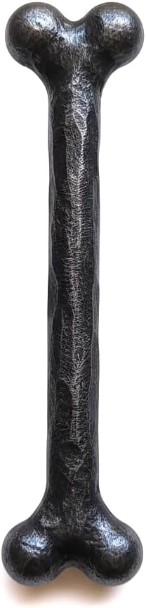 Bone Cabinet Handles – Rustic Iron Drawer Pulls, Unique Dog Bone Furniture Knobs for Cabinets, Dressers, Drawers, Pet Decor Hardware 6.5" the center to center - Black
