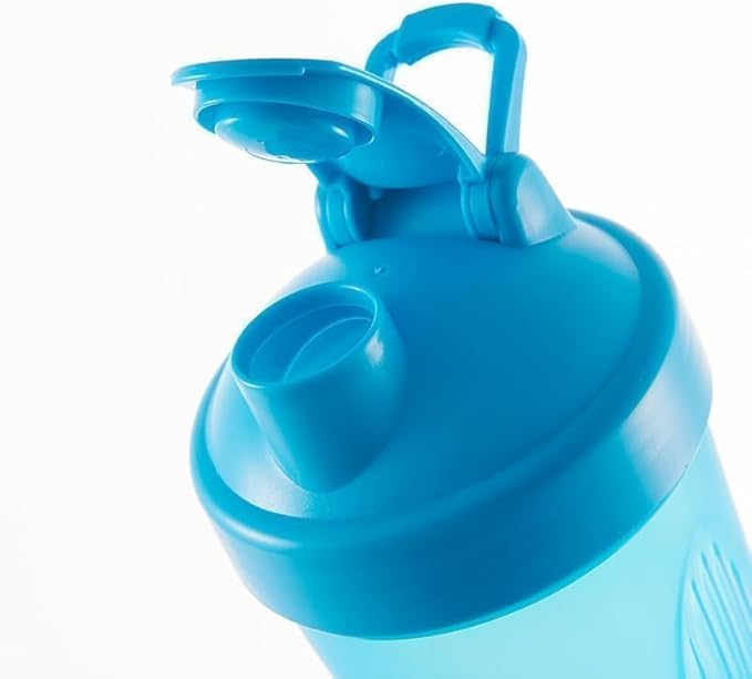 Shaker Bottle A Small Pure Pacific Blue 12Oz/400ml w. Measurement Marks & Stainless Whisk Blender Mixer Ball,BPA Free,Made of PP5,-4~248 ¬?F,Perfect for Nutrition/Protein/Keto/Juice Powder Shaking