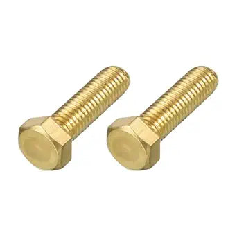 METALLIXITY Hex Head Screw Bolt (12-13x1-34") 2Pcs, Brass Fully Threaded Solid Brass Hex Bolts Machine Screws - for Machinery Repair