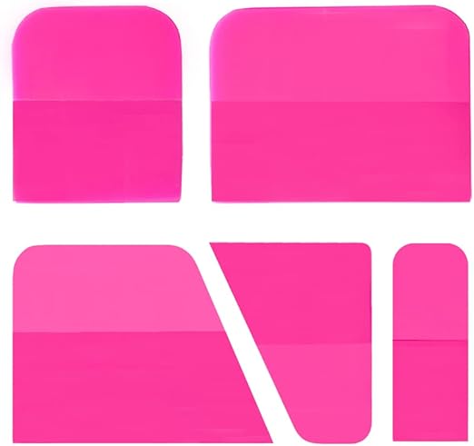 PPF Squeegee Window Tint Tools Window Edge Trimming Scarper for Curved Surfaces Auto Car Paint Protection Film Install Tool (Pink)
