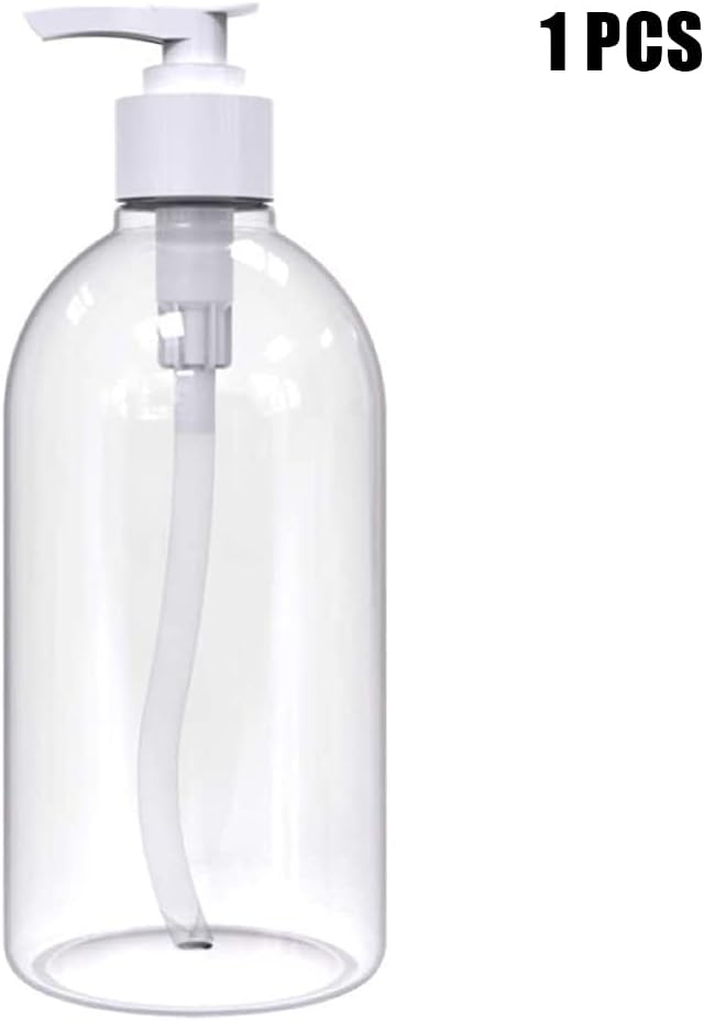VALINK 1/3 Pcs 500ml Refillable Shampoo Bottles Pump Bottles Conditioner Dispenser Empty Empty Lotion Pump Bottle Liquid Container for Essential Oil Soap Lotion Shampoo Clear (1Pack)