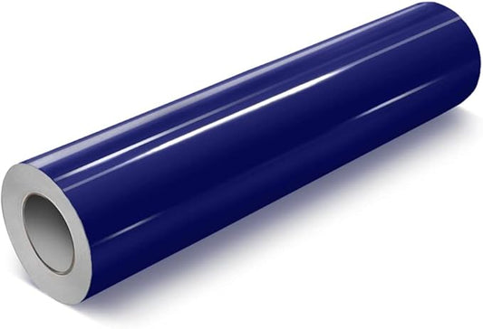 VViViD Dark Blue Gloss 11.8 Inches x 84 Inches (7 Feet) DECO65 Permanent Adhesive Craft Vinyl for Cricut, Silhouette  Cameo