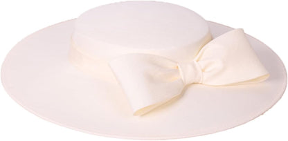 Wide Brim Hats for Women Big Bowknot Formal Occasion Kentucky Cap Lady Wedding Cocktail Party Flat Top Fedoras