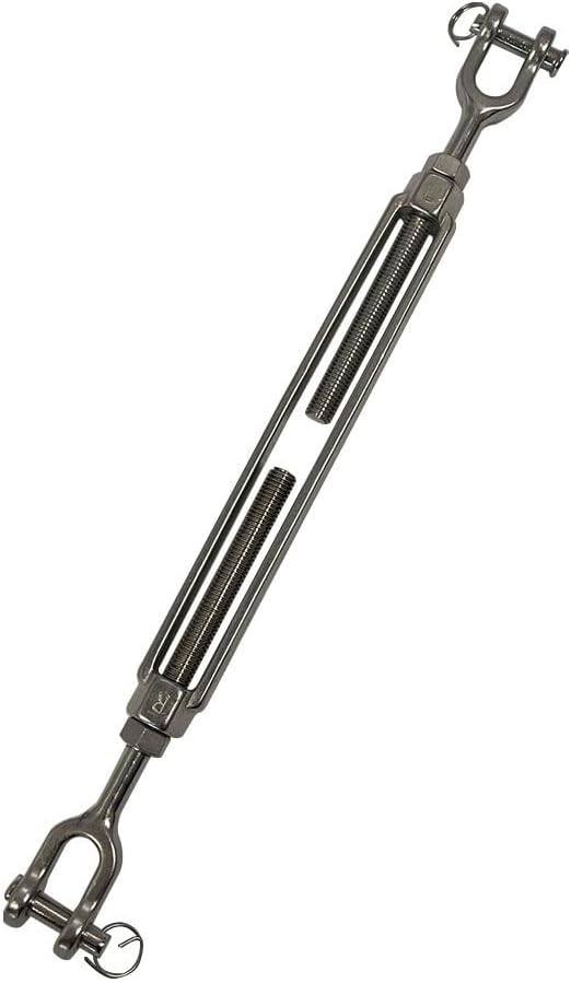 1/2" x 9" 316 Stainless Steel Jaw and Jaw Turnbuckles Marine Grade