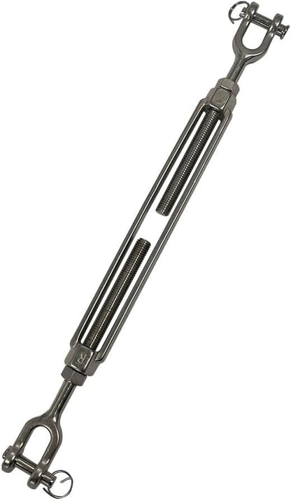1/2" x 9" 316 Stainless Steel Jaw and Jaw Turnbuckles Marine Grade