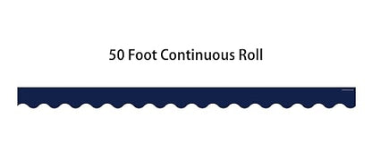 Teacher Created Resources Navy Blue Scalloped Rolled Border Trim - 50ft - Decorate Bulletin Boards, Walls, Desks, Windows, Doors, Lockers, Schools, Classrooms, Homeschool & Offices