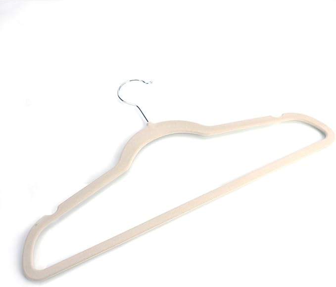 10 Pack Clothes Hangers, Space Saving Non Slip Suit Hangers Coat Hangers Strong and Durable 360 Degree Chrome Swivel Hook 17.71" x 0.2" x 9.65" (Ivory White)