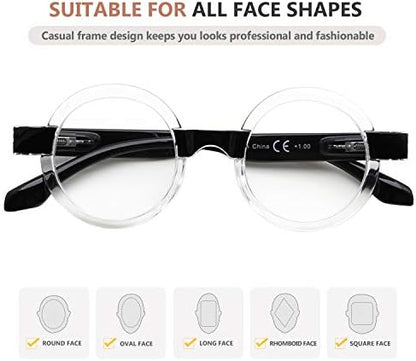 Eyekepper Round Reading Glasses Women Oprah Style Readers - Black 2.50