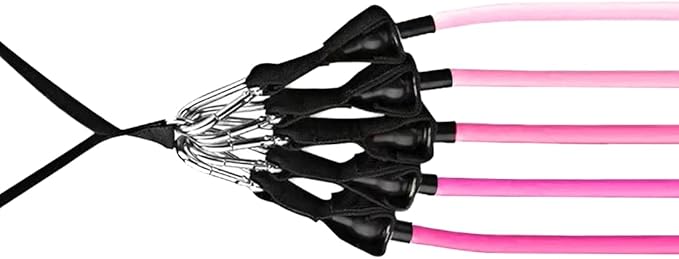 Pink Resistance Bands Tubes with Handles 150 lb