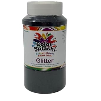 SS Worldwide Color Splash! Glitter - Black, Bulk Value Size Container, Brilliant Finish, 1-lb. Jar wShaker Top, For Kids, Adults, Arts  Crafts, School, Holiday, Non-Tarnishing, Non-Toxic, 1-lb Jar