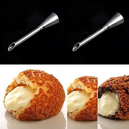 4Pcs Cream Icing Piping Nozzle Tip Stainless Steel Long Puff Nozzle Tip Decorating Tool