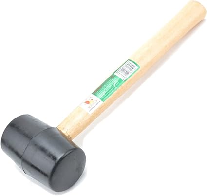 Gadpiparty 500g Black Double Headed Rubber Mallet Hammer for Woodworking and Glass Installation