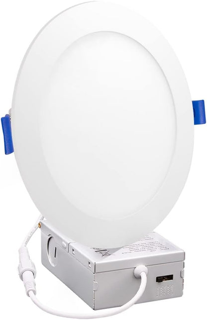 Maxxima 6 in. 5 CCT Ultra-Thin Recessed LED Downlight 1050 Lumens, Color Selectable 2700K-5000K (2700K3000K3500K4000K5000K), Canless, IC Rated, Slim, Dimmable, Junction Box Included