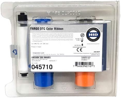 Fargo 45710 Color Ribbon (YMCKO-K), 500 Images, DTC5500LMX