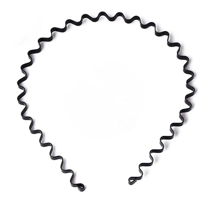 Unisex Universal 5mm Fashion Metal Elastic Black Hair Hoop Hairband Sport Head-wear Accessories