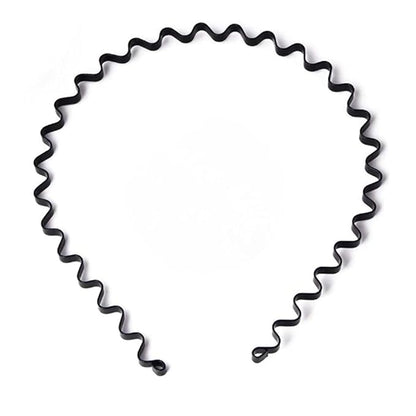 Unisex Universal 5mm Fashion Metal Elastic Black Hair Hoop Hairband Sport Head-wear Accessories