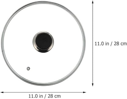 Hemoton 1 Pc Glass Lid Replacement Pot Lid Tempered Lid Kitchen Gadget Circular Pot Cover Transparent Cover Universal Pot Lid Silicone Pot Cover Round Cover Pan Lid