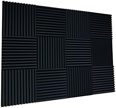 52 black Acoustic Foam Panel Wedge Studio Soundproofing Wall Tiles 12" X 12" X 1"