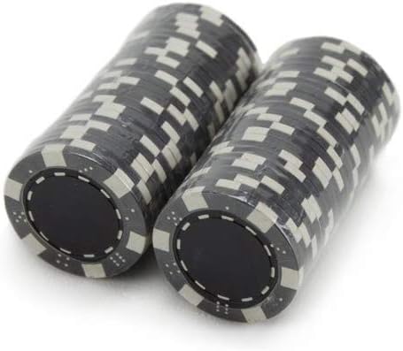 Brybelly Clay Composite Striped Dice 11.5-gram Poker Chips (98-pack) - Blank Non-denominated Poker Chips - Custom Cash Games and Home Casino Poker Nights (Orange) (set of one hundred, missing 2 chips)